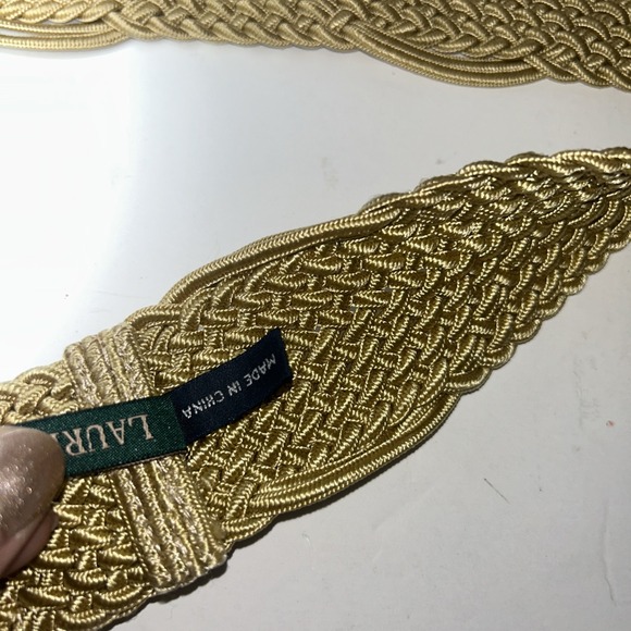 Lauren Ralph Lauren Gold Woven Braid‎ Belt Women's Large 46" Long Gold Hardware - Picture 5 of 5